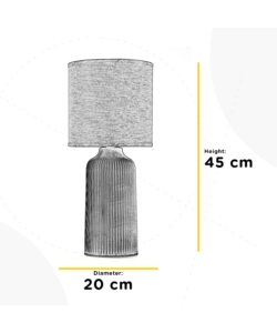 LAMPADA DA TAVOLO ONLI GRANDE "SHELLY" GRIGIO E14