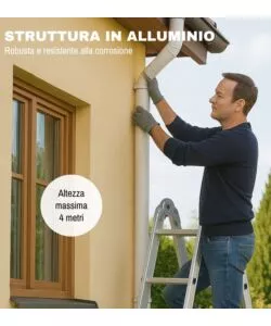 SCALA MULTIPOSIZIONE IN ALLUMINIO EASY SYSTEM 4+4 GRADINI