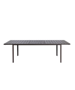 TAVOLO DA ESTERNO ALLUNGABILE "CALIFORNIA" IN FERRO E POLIETILENE ANTRACITE 180/240X90X75 CM