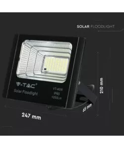 FARO LED CON PANNELLO SOLARE 16W, 4000K