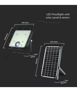 PANNELLO LED A RICARICA SOLARE 12,5 W, 6400K
