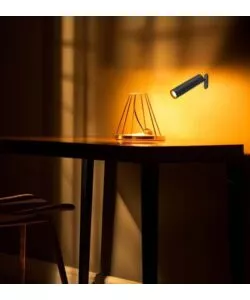 LAMPADA DA TAVOLO MAGNETICA RICARICABILE NERA 3W, 4000K