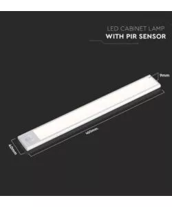 LAMPADA A LED DA ARMADIO RICARICABILE CON SENSORE PIR ARGENTO, 3000K