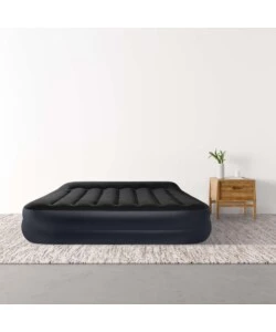 MATERASSO MATRIMONIALE AUTOGONFIANTE INTEX "DURA-BEAM PILLOW REST RAISED" COLORE BLU SCURO CON POMPA ELETTRICA INCLUSA, 152X203X42 CM - COD. 64124ND
