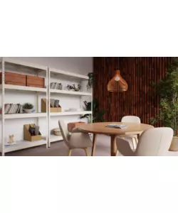 SCAFFALE IN ACCIAIO "RIVET" AD INCASTRO CON 4 RIPIANI COLORE BIANCO, 90X40X180 CM