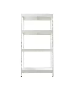SCAFFALE IN ACCIAIO "RIVET" AD INCASTRO CON 4 RIPIANI COLORE BIANCO, 90X40X180 CM