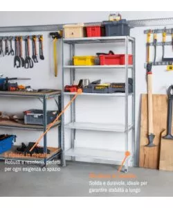 SCAFFALE IN METALLO 5 RIPIANI EASY SYSTEM PORTATA 400 KG 100X40X187 CM