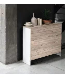 Tavolo pieghevole multiuso "Folding" bianco e legno 150x80x75 cm