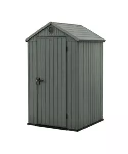 CASETTA DA GIARDINO KETER "DARWIN 4x4" IN EVOTECH+ COLORE VERDE CON PORTA BATTENTE SINGOLA 123,8X117X205,1 CM