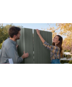 CASETTA DA GIARDINO KETER "DARWIN 6x4" IN EVOTECH+ COLORE VERDE CON PORTA BATTENTE DOPPIA 190X122X221 CM