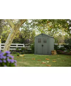 CASETTA DA GIARDINO KETER "DARWIN 6x4" IN EVOTECH+ COLORE VERDE CON PORTA BATTENTE DOPPIA 190X122X221 CM