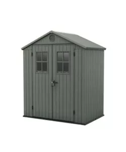 CASETTA DA GIARDINO KETER "DARWIN 6x4" IN EVOTECH+ COLORE VERDE CON PORTA BATTENTE DOPPIA 190X122X221 CM