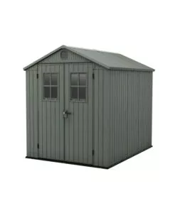 CASETTA DA GIARDINO KETER "DARWIN 6x8" IN EVOTECH+ COLORE VERDE CON PORTA BATTENTE DOPPIA 190X244X221 CM