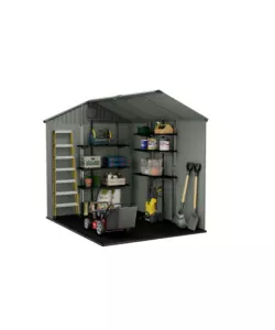 CASETTA DA GIARDINO KETER "DARWIN 6x8" IN EVOTECH+ COLORE VERDE CON PORTA BATTENTE DOPPIA 190X244X221 CM