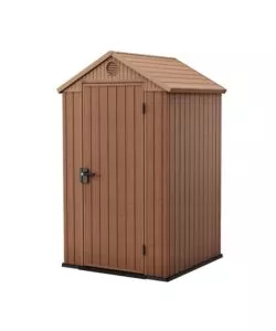 CASETTA DA GIARDINO KETER "DARWIN 4x4" IN EVOTECH+ COLORE MARRONE CON PORTA BATTENTE SINGOLA 123,8X117X205,1 CM