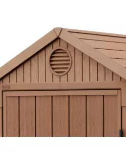 CASETTA DA GIARDINO KETER "DARWIN 4x4" IN EVOTECH+ COLORE MARRONE CON PORTA BATTENTE SINGOLA 123,8X117X205,1 CM