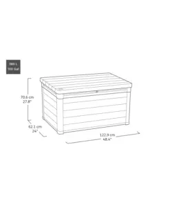 BAULE DA ESTERNO KETER "CORTINA 100G" IN EVOTECH+ GRIGIO EFFETTO LEGNO 380 LT 122,9X62,1X70,6 CM