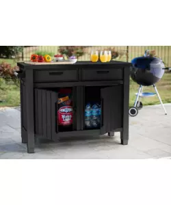TAVOLINO PER BARBECUE KETER "UNITY XL" COLORE GRAFITE, 125,5X51,5X90 CM