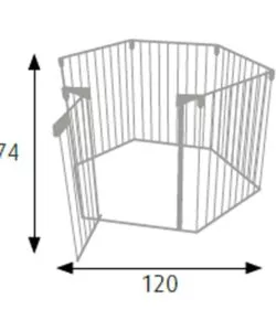 BARRIERA DI SICUREZZA PER BAMBINI ARMONIA IN METALLO VERNICIATO COLORE BIANCO 120X74 CM
