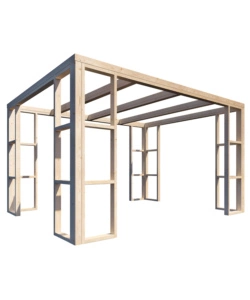 PERGOLA IN LEGNO DA ESTERNO DECOR ET JARDIN "AMBRE", 401X304X229 CM