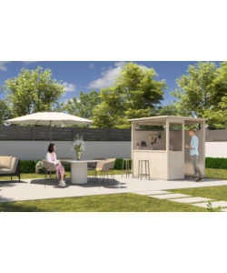 CHIOSCO IN LEGNO DECOR ET JARDIN "SAFRAN" IN ABETE BIANCO 230X182X207 CM
