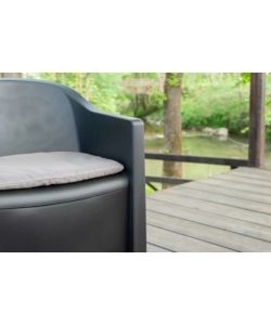 SET DA GIARDINO "LUNA" IN POLIPROPILENE ANTRACITE 2 SEDUTE E TAVOLINO