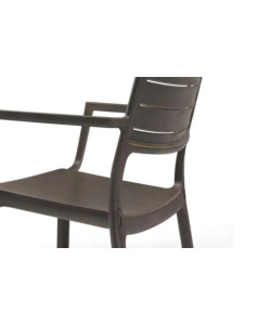 SEDIA DA ESTERNO KETER "METALINE" IN POLIPROPILENE EFFETTO METALLO COLORE BRONZO, 60X53X81 CM