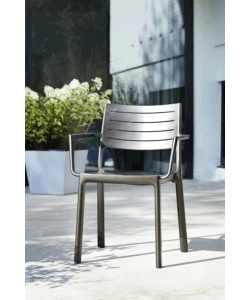 SEDIA DA ESTERNO KETER "METALINE" IN POLIPROPILENE EFFETTO METALLO COLORE BRONZO, 60X53X81 CM