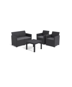 SET DA GIARDINO KETER "MARIE LOUNGE" COLORE GRAFITE, 4 POSTI