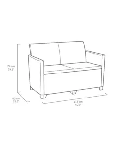 SET DA GIARDINO KETER "MARIE LOUNGE" COLORE GRAFITE, 4 POSTI