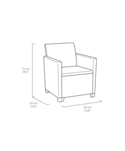 SET DA GIARDINO KETER "MARIE LOUNGE" COLORE GRAFITE, 4 POSTI