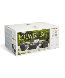 SET DA GIARDINO KETER "MIA LOUNGE SET" IN POLIPROPILENE COLORE GRAFITE, 4 POSTI
