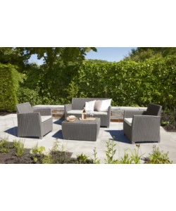 SET DA GIARDINO KETER "MIA LOUNGE SET" IN POLIPROPILENE COLORE CAPPUCCINO, 4 POSTI