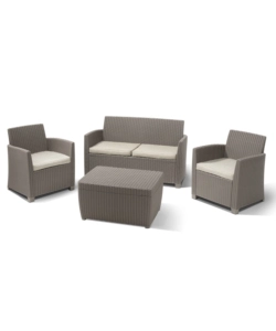 SET DA GIARDINO KETER "MIA LOUNGE SET" IN POLIPROPILENE COLORE CAPPUCCINO, 4 POSTI