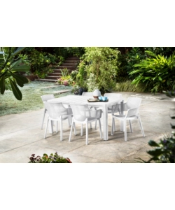SET DA 6 PEZZI SEDIA DA ESTERNO KETER "ELISA" IN POLIPROPILENE COLORE BIANCO, 57,7X62,5X79 CM
