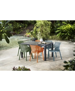 SET DA 6 PEZZI SEDIA DA ESTERNO KETER "ELISA" IN POLIPROPILENE, COLORE VERDE, ARANCIONE E AZZURRO, 61X54X79 CM