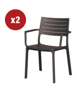 SET 2 SEDIE DA ESTERNO KETER "METALINE" IN POLIPROPILENE EFFETTO METALLO BRONZO 60X53X81 CM