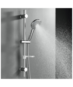 SALISCENDI DOCCIA IDRO BRIC "LEONIDA" CROMATO CON PORTA SAPONE, ASTA DIAMETRO 25 CM