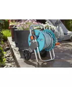 CARRELLO AVVOLGITUBO MANUALE GARDENA "CLEVERROLL S" IN PLASTICA, 36X44X48/75 CM