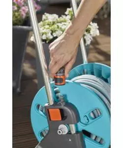 CARRELLO AVVOLGITUBO MANUALE GARDENA "CLEVERROLL S" IN PLASTICA, 36X44X48/75 CM