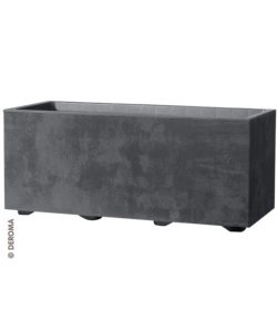 FIORIERA DA ESTERNO DEROMA "MILLENIUM" RETTANGOLARE IN RESINA COLORE ANTRACITE, 99X37X39 CM
