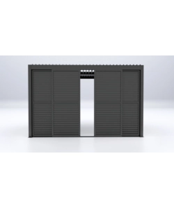 PARETE LATERALE A PANNELLI SCORREVOLI PER PERGOLE RIVIERA "SLIDING BLIND" IN ALLUMINIO ANTRACITE LATO 4 M