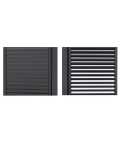PARETE LATERALE A PANNELLI SCORREVOLI PER PERGOLE RIVIERA "SLIDING BLIND" IN ALLUMINIO ANTRACITE LATO 4 M