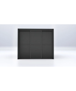 PARETE LATERALE A PANNELLI SCORREVOLI PER PERGOLE RIVIERA "SLIDING BLIND" IN ALLUMINIO ANTRACITE LATO 3 M