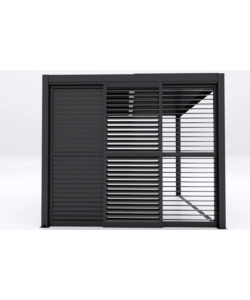 PARETE LATERALE A PANNELLI SCORREVOLI PER PERGOLE RIVIERA "SLIDING BLIND" IN ALLUMINIO ANTRACITE LATO 3 M