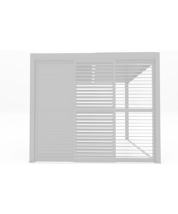 PARETE LATERALE A PANNELLI SCORREVOLI PER PERGOLE RIVIERA "SLIDING BLIND" IN ALLUMINIO BIANCO LATO 3 M