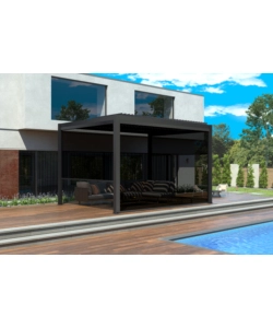 PANNELLO LATERALE AVVOLGIBILE PER PERGOLE RIVIERA "ZIP SCREEN" IN TEXTILENE ANTRACITE LATO 4 M