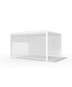 PANNELLO LATERALE AVVOLGIBILE PER PERGOLE RIVIERA "ZIP SCREEN" IN TEXTILENE BIANCO E GRIGIO LATO 4 M