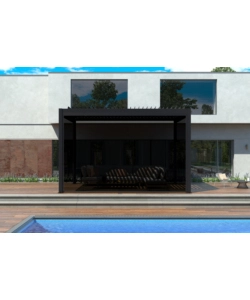 PANNELLO LATERALE AVVOLGIBILE PER PERGOLE RIVIERA "ZIP SCREEN" IN TEXTILENE ANTRACITE LATO 3 M