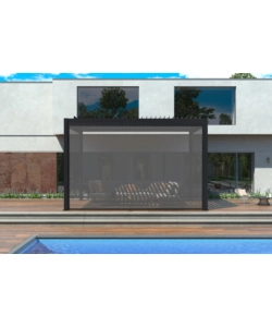 PANNELLO LATERALE AVVOLGIBILE PER PERGOLE RIVIERA "ZIP SCREEN" IN TEXTILENE ANTRACITE E GRIGIO LATO 3 M